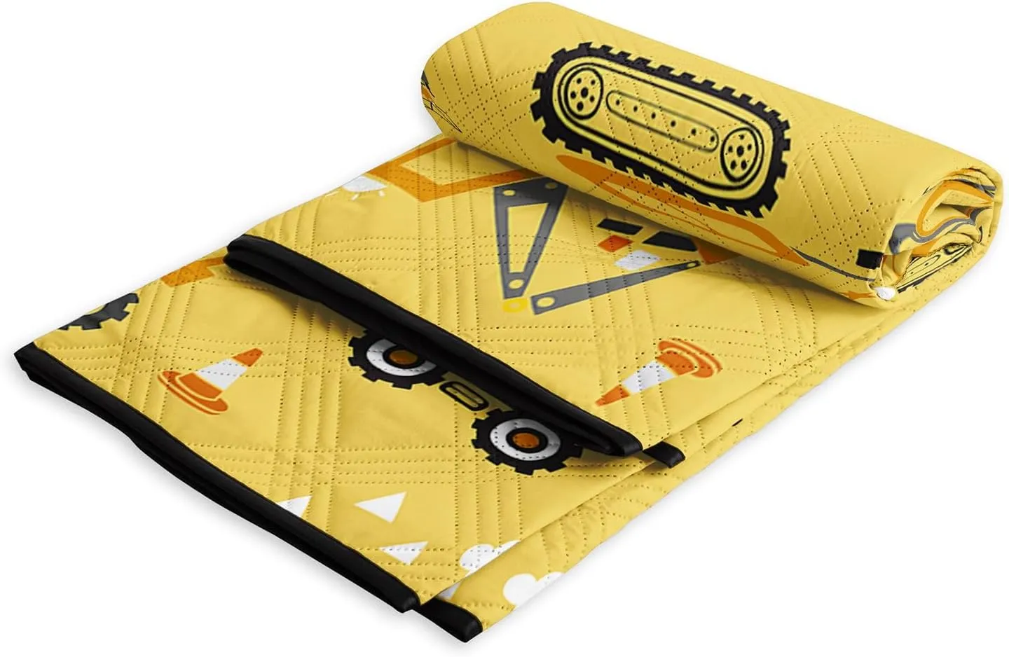 Outdoor Picnic Blanket,Portable Sandproof Waterproof Picnic Mat,Truck Excavator Tractor Printed Camping Beach Mat for Sand and Wet Grass Hiking (Excavator L)