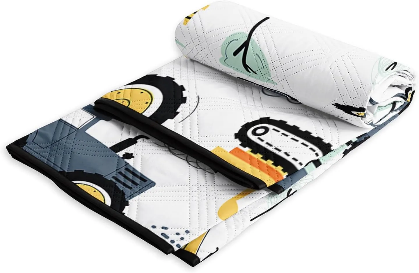 Outdoor Picnic Blanket,Portable Sandproof Waterproof Picnic Mat,Truck Excavator Tractor Printed Camping Beach Mat for Sand and Wet Grass Hiking (Tractor S)