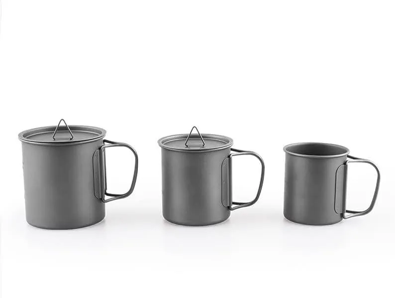 Outdoor portable camping pure titanium water cup coffee cup foldable milk cup(450ml)