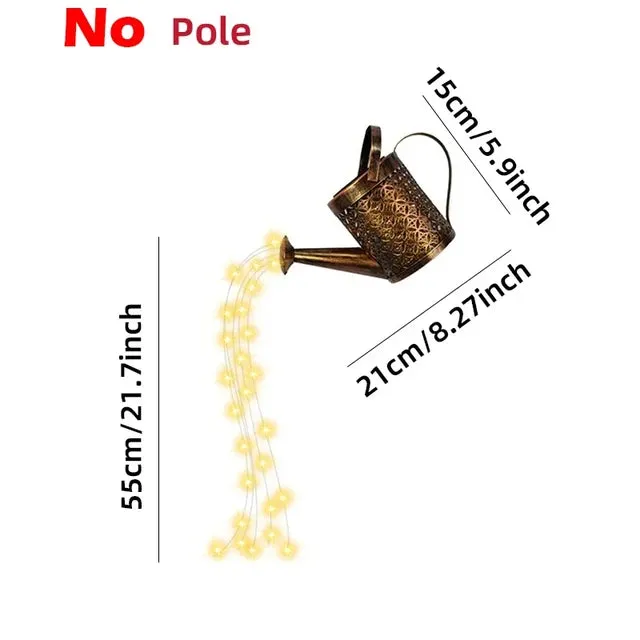 Outdoor Solar Watering Can Lights with Star Shower Effect - LED String Lights for Garden, Patio, Pathway, or Christmas Decor