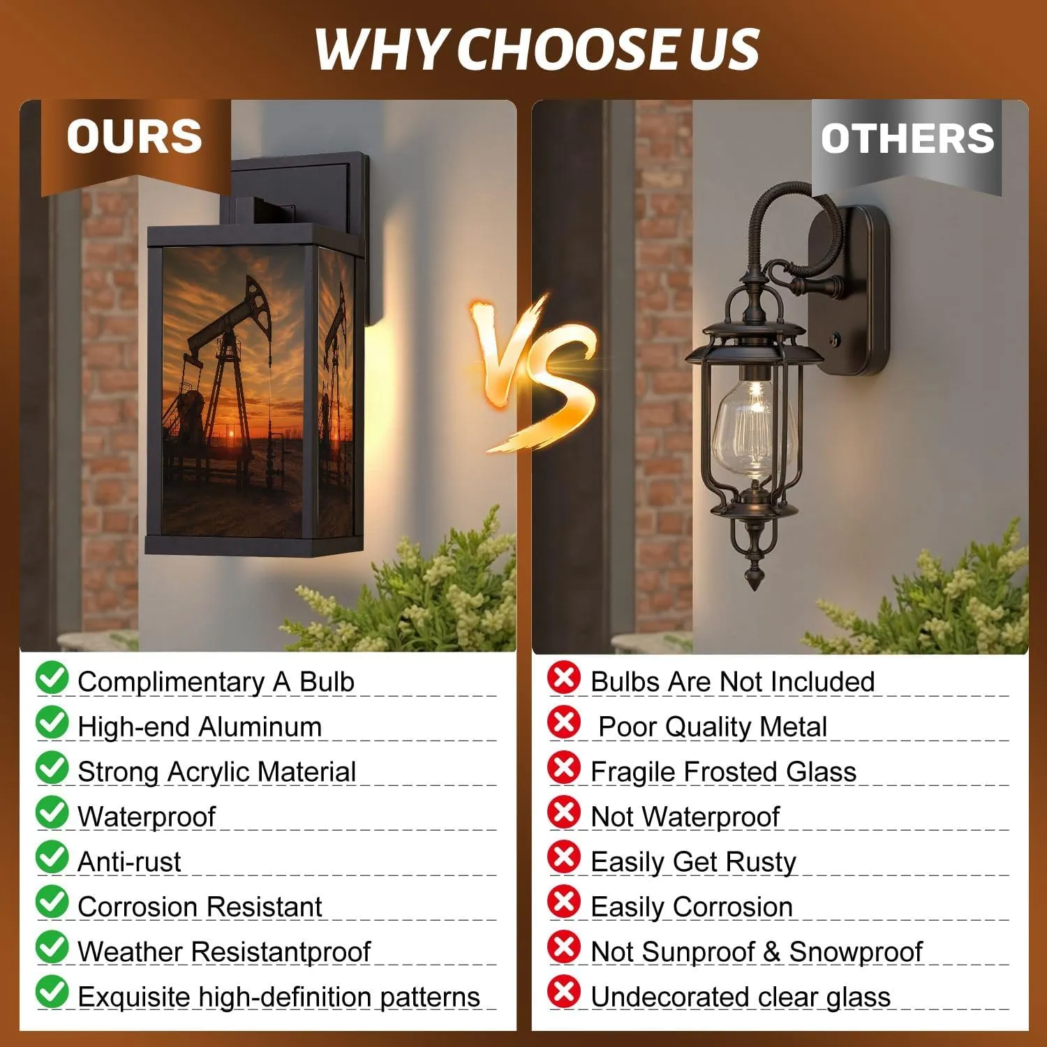 Outdoor Wall Lights Oil Pump rig Oil Gas Oilfield site Pump are Running Black Patio Light Fixture Waterproof Wall Sconce Lamp for Patio Deals Front Porch Decor Backyard Garage