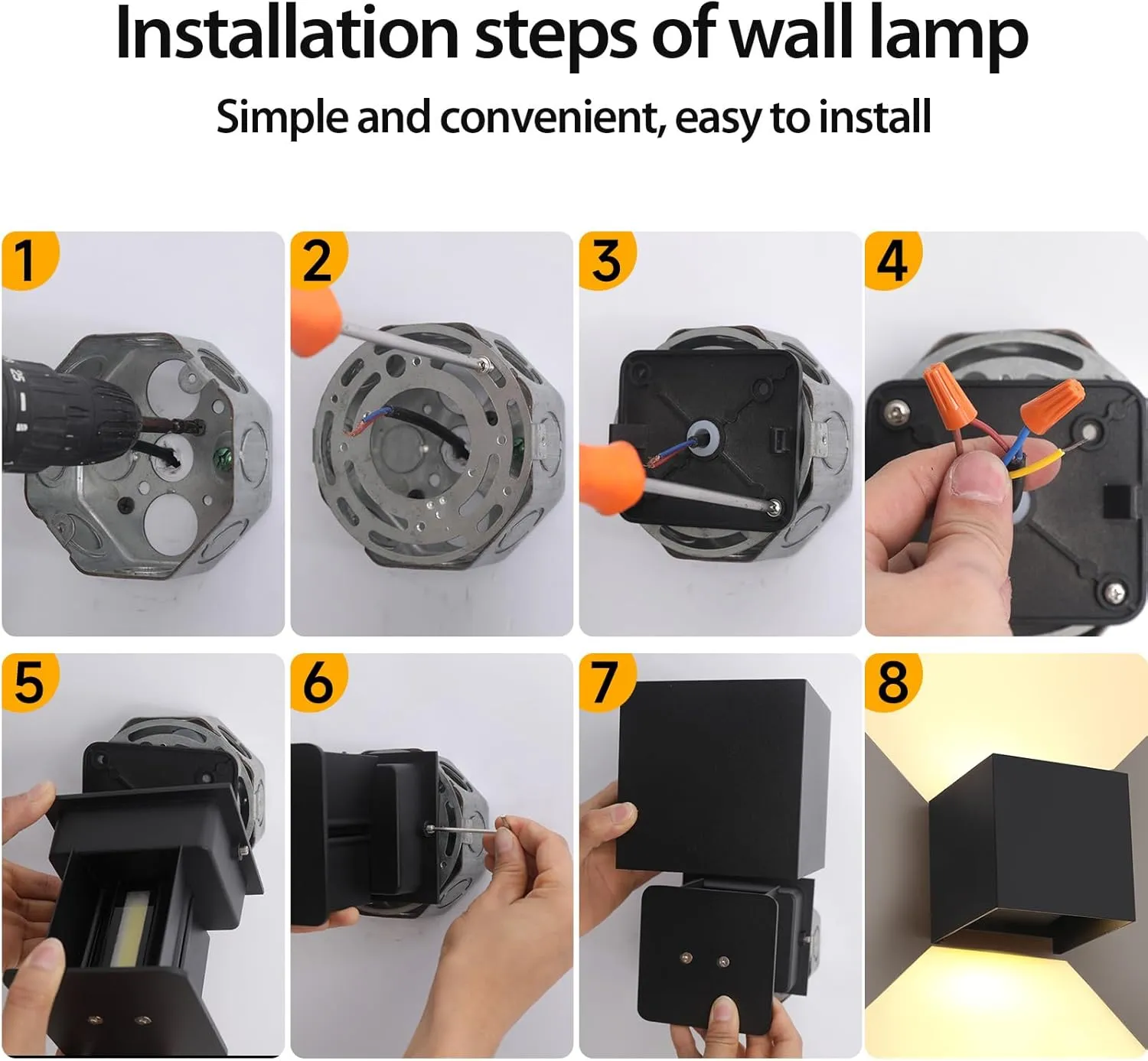 Outdoor Wall Sconce & Indoor Wall Lights,3CCT Dimming with Switch to Change Light Color,Up and Down Lights Outdoor Modern Wall Light Waterproof and Rust - Resistant Design,4.33-Inch(2 Pack)