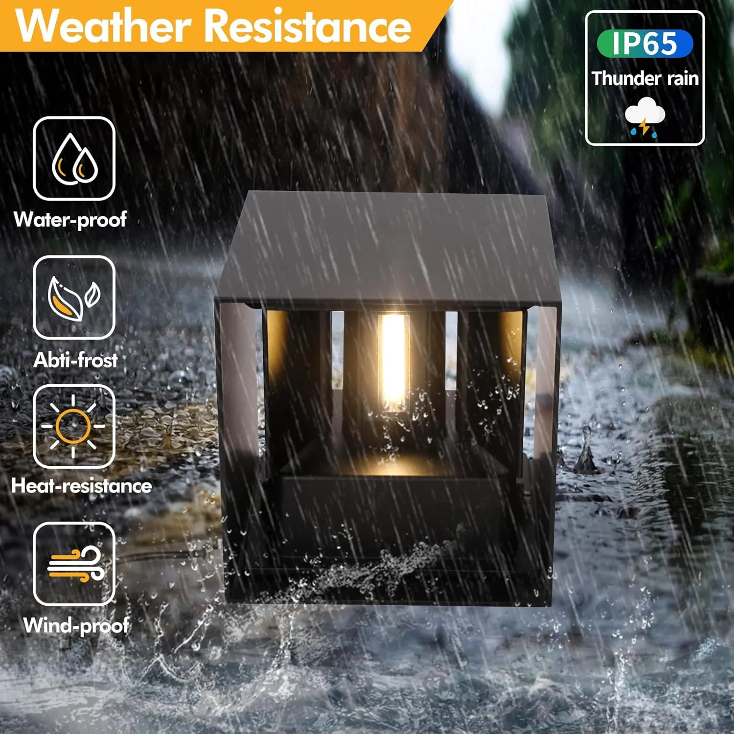 Outdoor Wall Sconce & Indoor Wall Lights,3CCT Dimming with Switch to Change Light Color,Up and Down Lights Outdoor Modern Wall Light Waterproof and Rust - Resistant Design,4.33-Inch(2 Pack)
