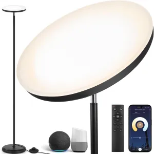 OUTON Smart LED Floor Lamp, 30W/3000LM Dimmable Bright Torchiere Sky Lamp Compatible with Alexa Google Home, WiFi Remote, Tall Standing Lamp with 4 Color Temperature for Living Room Bedroom Office