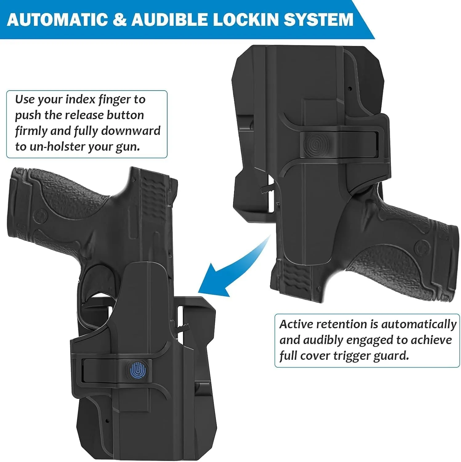 OWB Holster for Sig P320 Compact 9mm/.40 - 360 Adjustable Paddle Molle Belt Fit Sig Sauer P320 X Carry / M18 / X Compact / P320 RX - Outside Waistband Open Carry, RH
