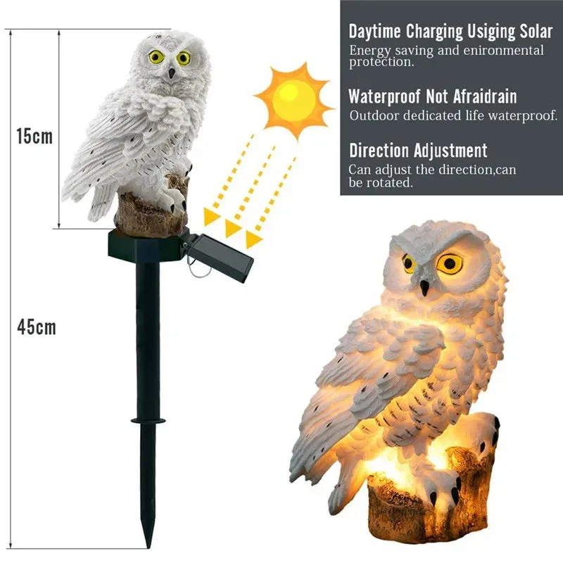 Owl Solar Garden Light - Waterproof LED Solar-Powered Animal Stake Light for Outdoor Path, Lawn, and Yard Decoration