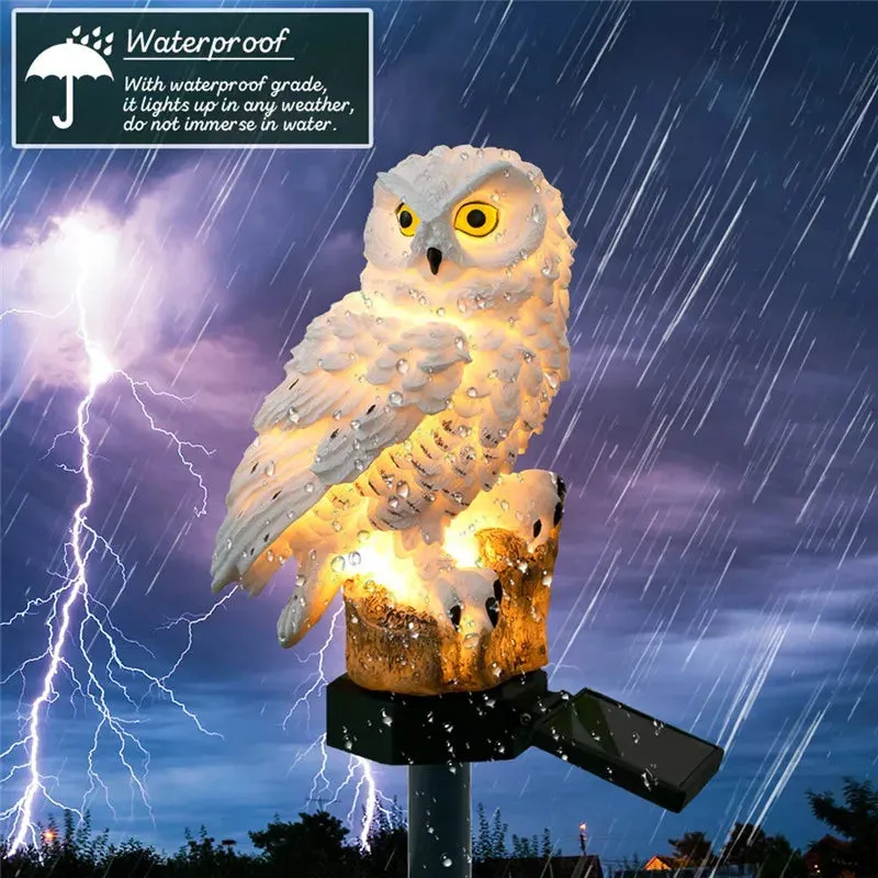 Owl Solar Garden Light - Waterproof LED Solar-Powered Animal Stake Light for Outdoor Path, Lawn, and Yard Decoration