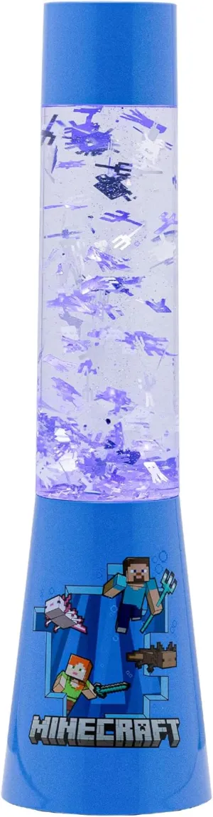 Paladone Minecraft Character Officially Licensed Glitter Flow Lamp or Night Mood Lighting, Gamer Room Décor for Kids and Tweens