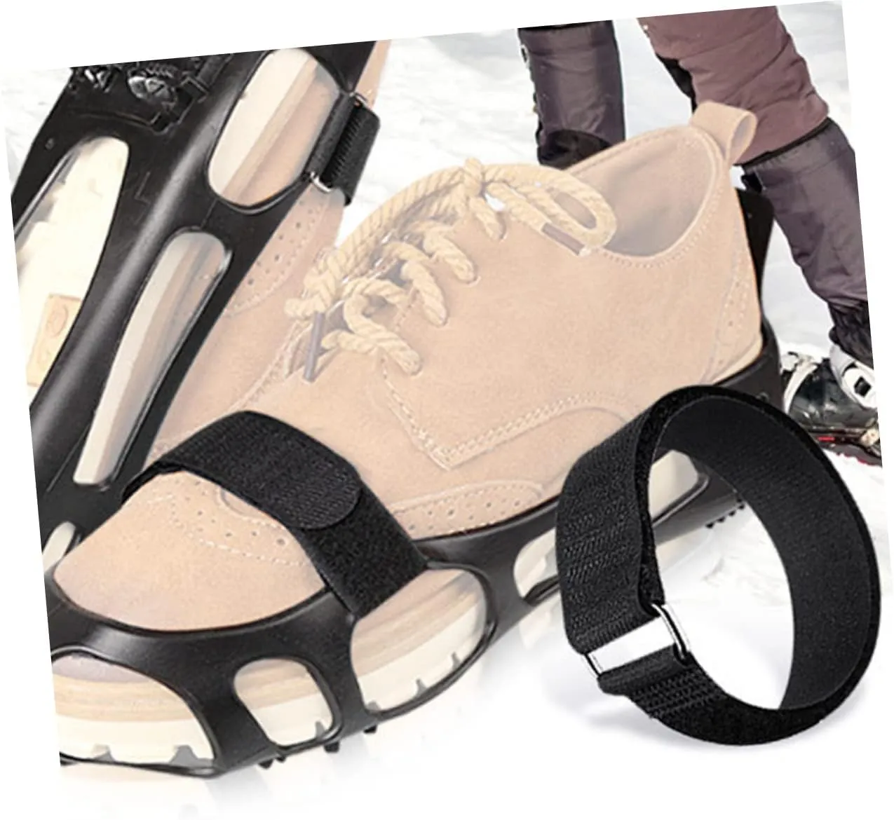 PartyKindom Slip Shoe Cover Straps Detachable Ice Grippers for Hiking Climbing and Winter Activities Lightweight