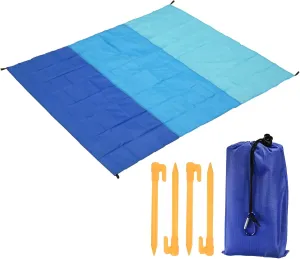 PATIKIL 59" x 57" Beach Blanket, Waterproof Picnic Mat for Travel, Hiking, Camping, Outdoor Activities, Sky Blue