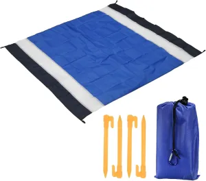 PATIKIL 59" x 57" Beach Blanket, Waterproof Picnic Mat for Travel, Hiking, Camping, Outdoor Activities, Steel Blue