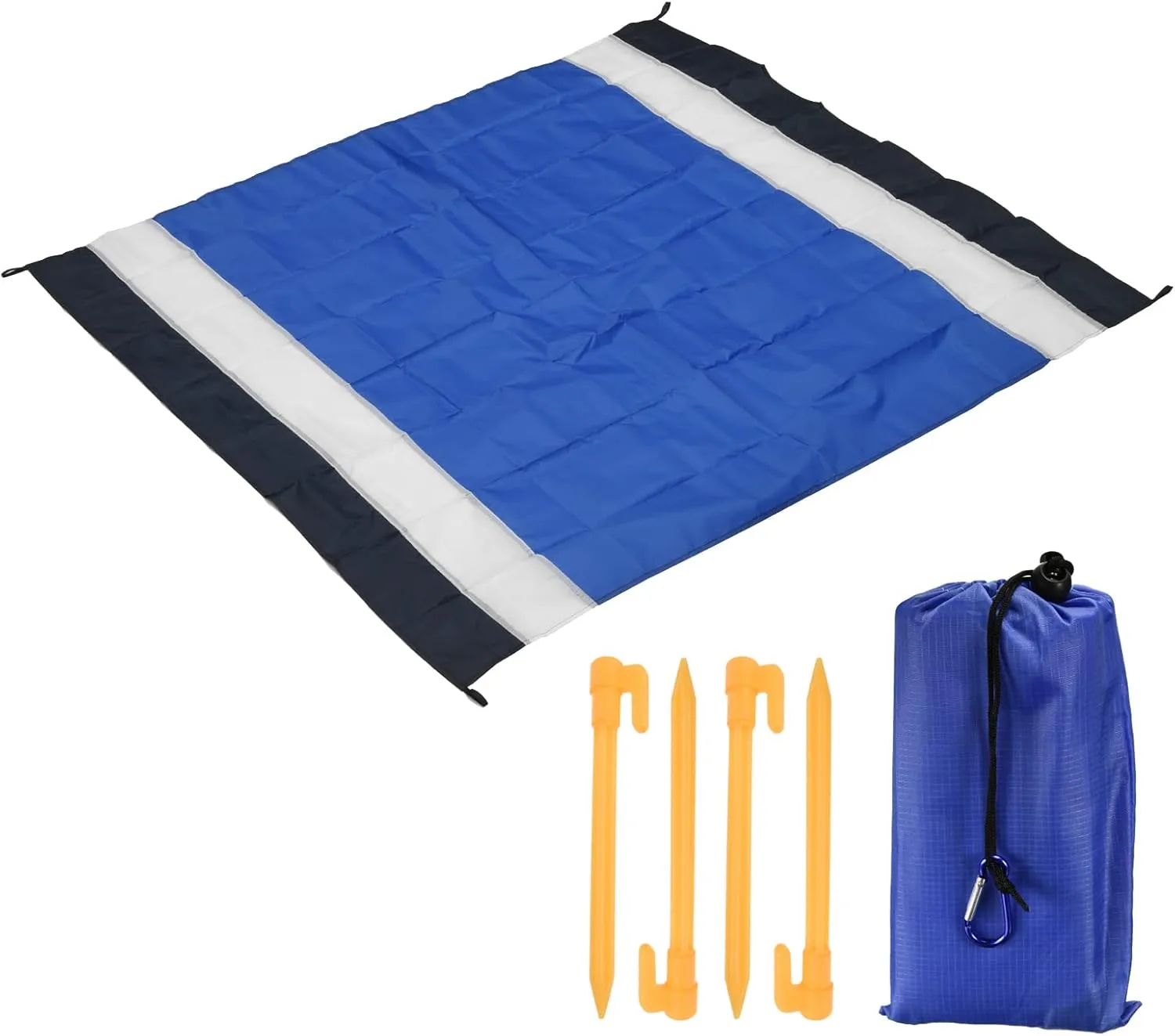 PATIKIL 59" x 57" Beach Blanket, Waterproof Picnic Mat for Travel, Hiking, Camping, Outdoor Activities, Steel Blue