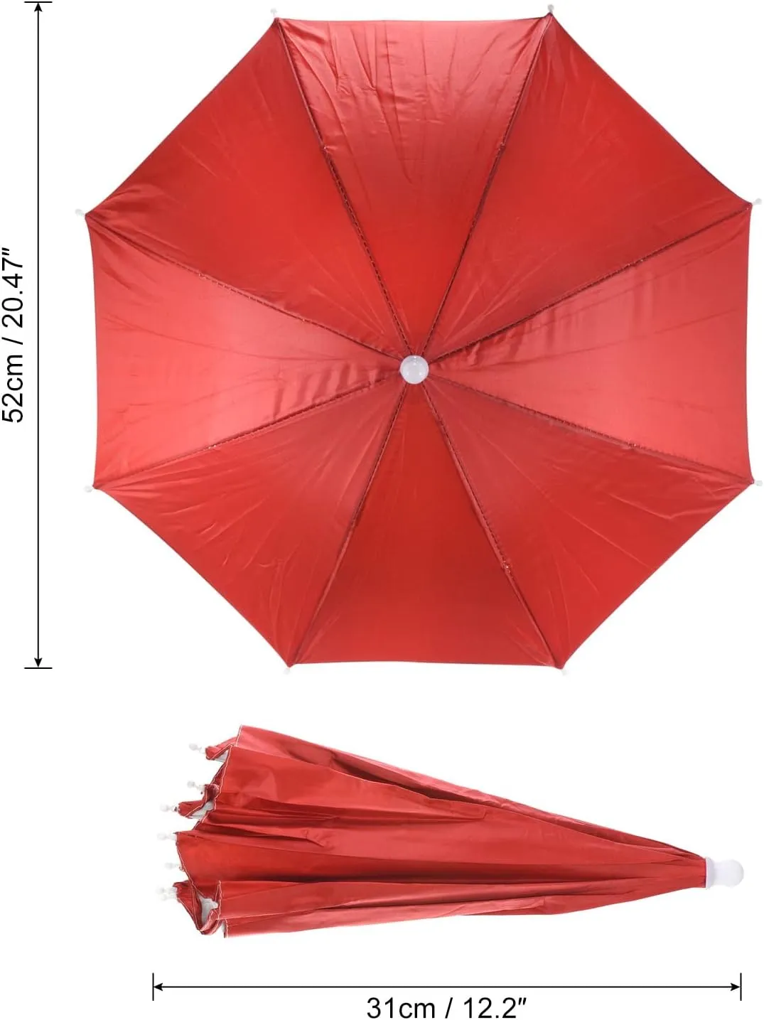 PATIKIL Fishing Umbrella Hat, Elastic Folding Sun Rain Cap Head Umbrella Hands Free for Outdoor Fishing Camping