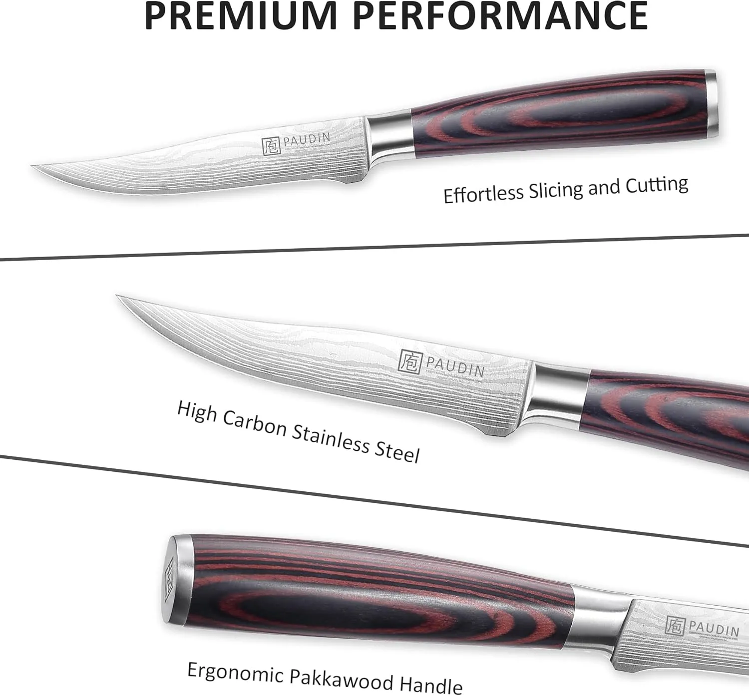PAUDIN Universal Classic Utility Knife 5 Inch Kitchen Knife