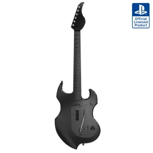 PDP RIFFMASTER Wireless Guitar Controller for PlayStation 5 and PlayStation 4, PS5/PS4, Rock Band 4, Fortnite Festival, Audio Jack, Rechargeable Battery, Officially Licensed by Sony - Black