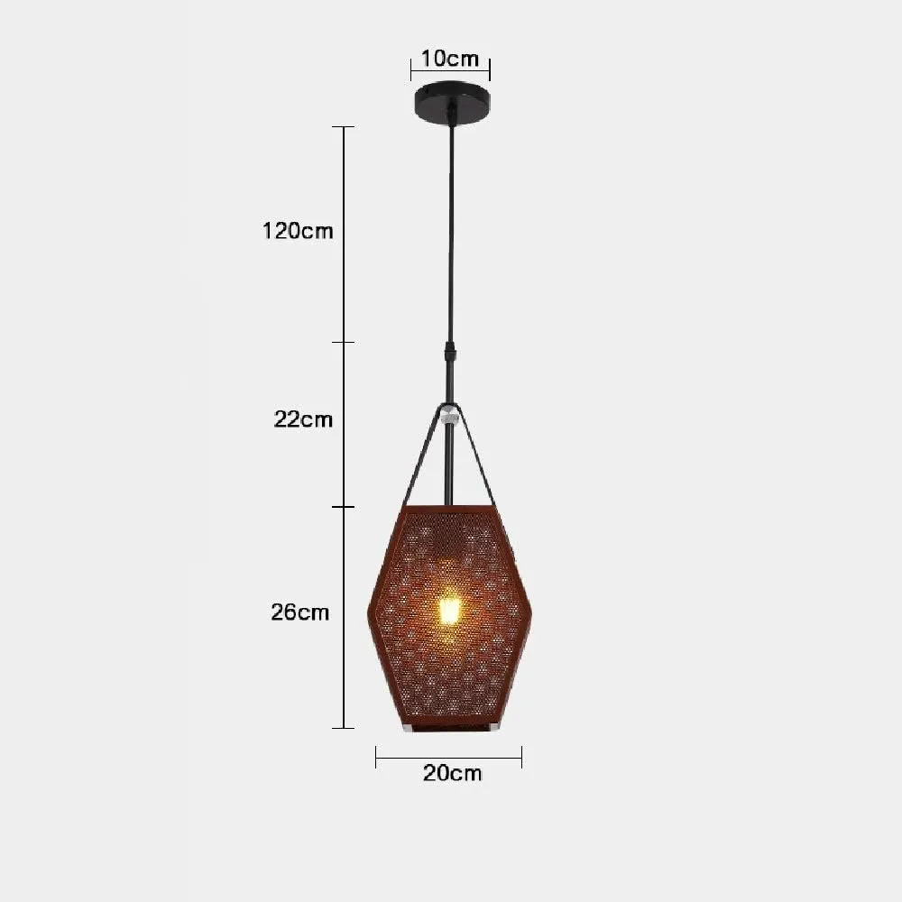 Pendant Lamp American Creative Handbag Iron Metal Pendant Lamp Retro Industrial Hollow Restaurant Droplight Simple Clothing Store Coffee Shop Decorative Chandelier Hanging Light E27 Flush Mount