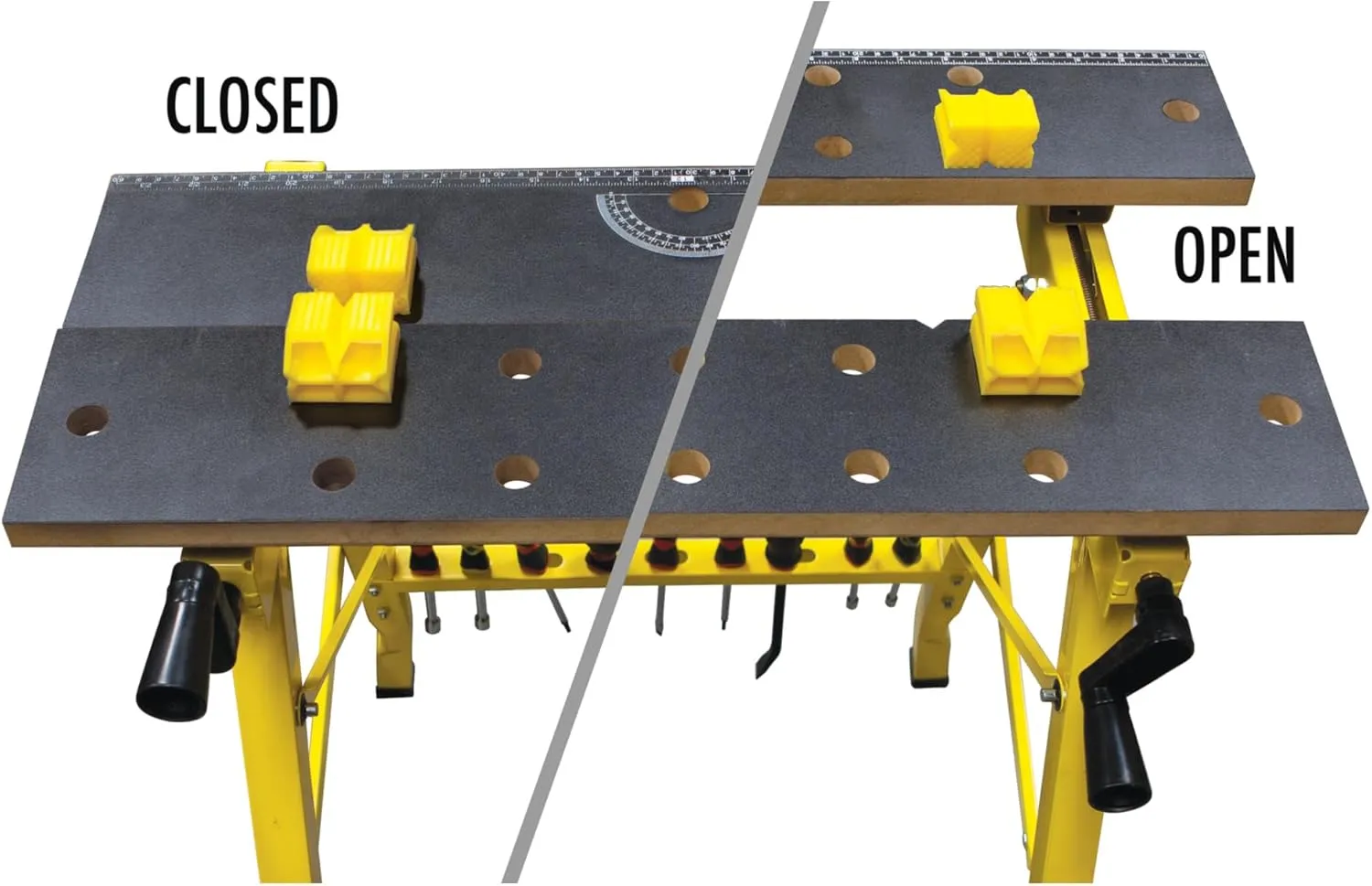 Performance Tool W54025 Portable Multipurpose Workbench and Vise (200 lbs Capacity) , Yellow