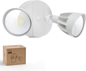 Philips 44W 3500LM ‌LED Security Flood Light‌ ‌Outdoor‌，Switch Controlled Aluminum ‌Security Light‌, 2 Adjustable Heads，5000K Daylight，Wet Location for Patio, Garden, Yard Lights