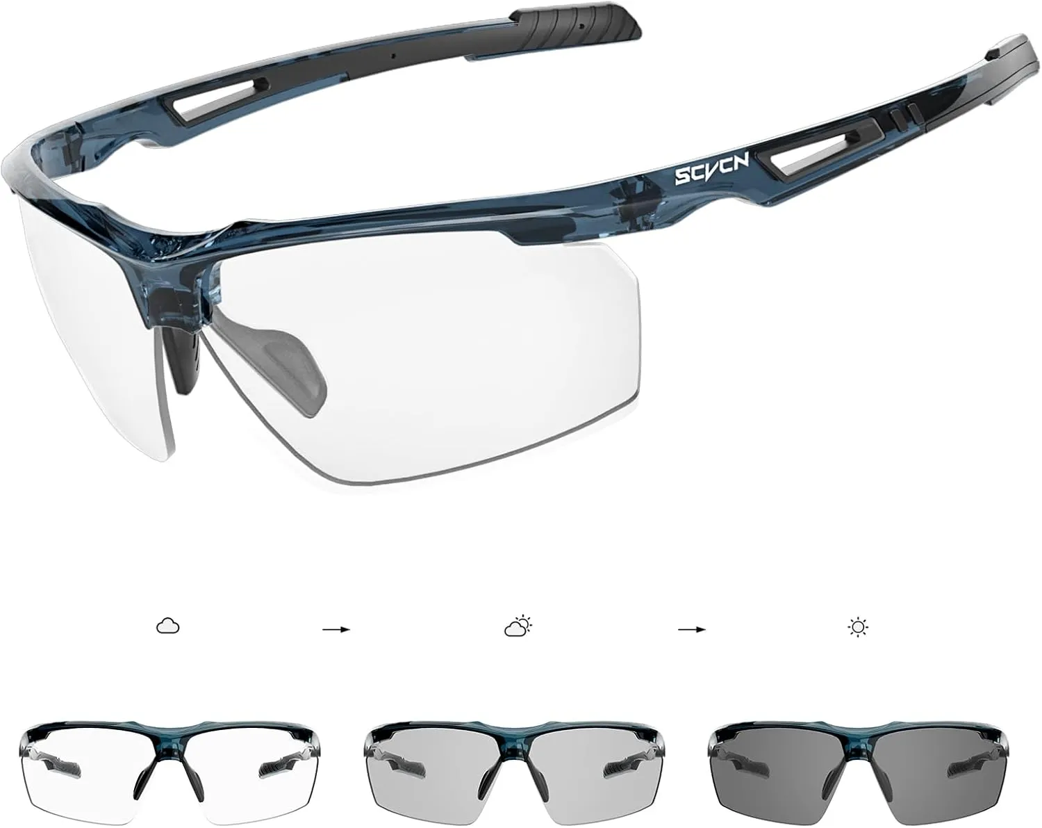 Photochromic Sunglasses for Men Women UV 400 Protection Sports Fishing