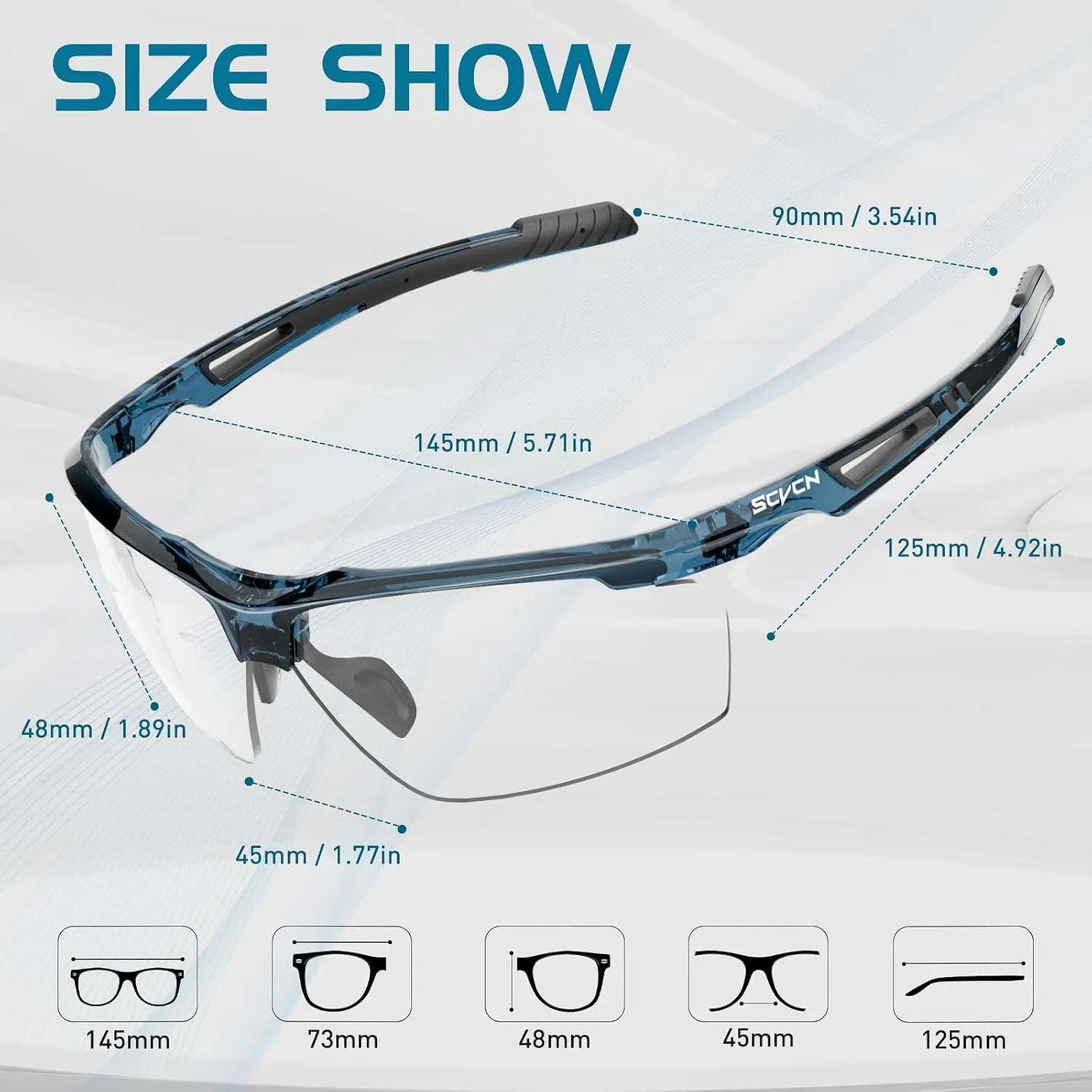 Photochromic Sunglasses for Men Women UV 400 Protection Sports Fishing