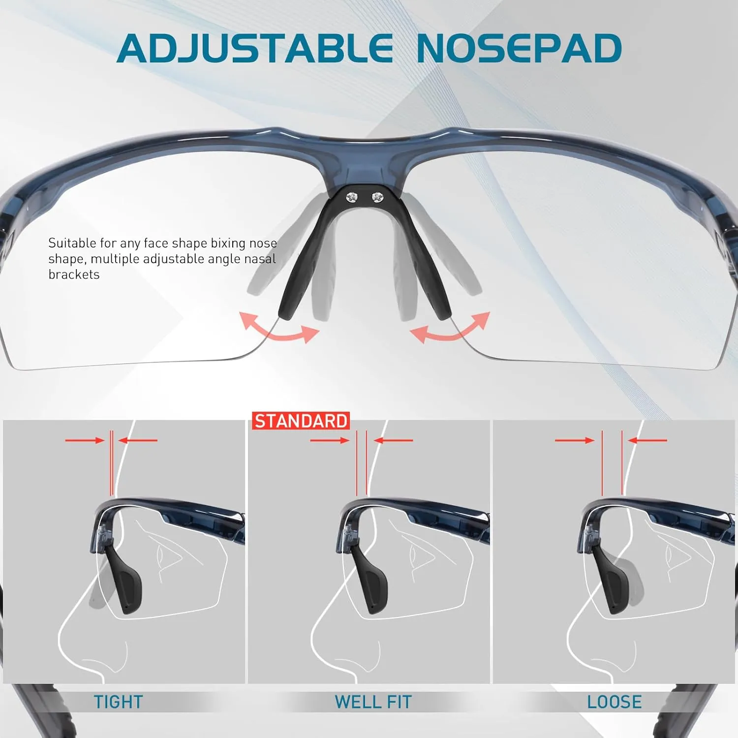 Photochromic Sunglasses for Men Women UV 400 Protection Sports Fishing