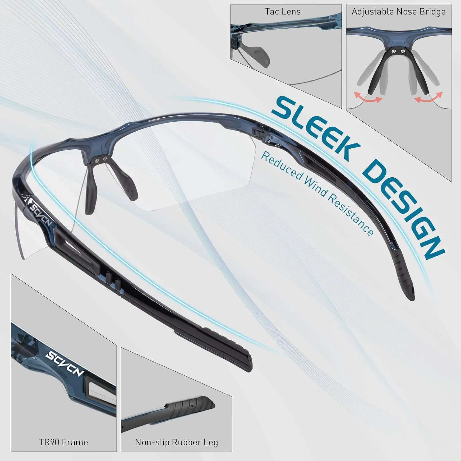 Photochromic Sunglasses for Men Women UV 400 Protection Sports Fishing