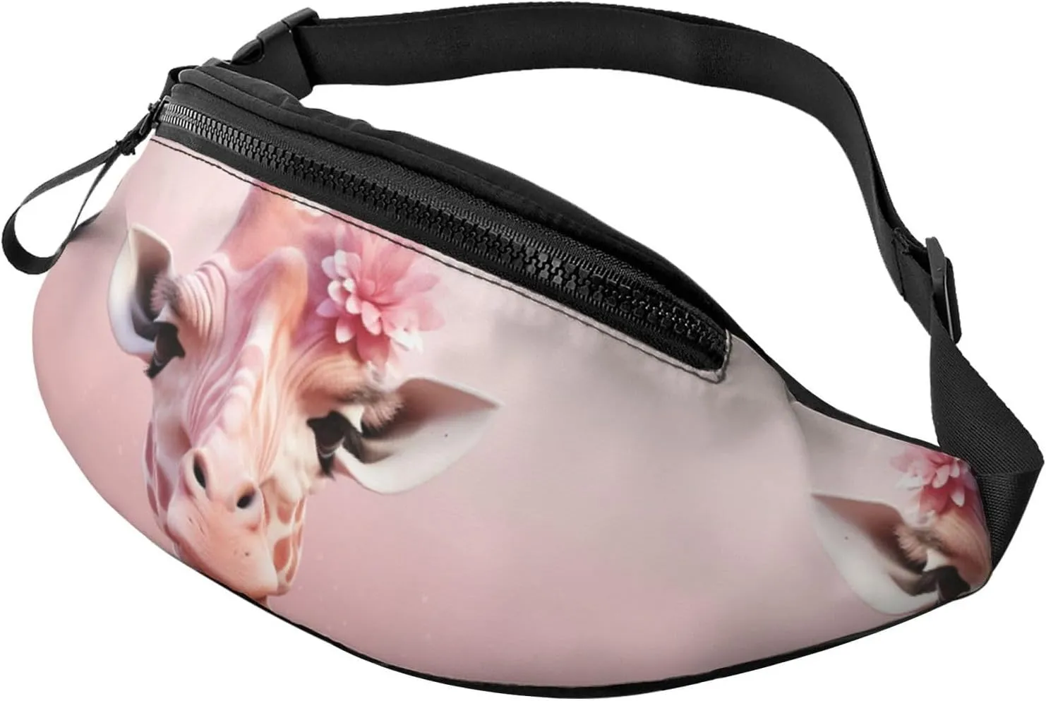 Pink giraffe Fanny Pack for Man Women Waist Bag Adjustable Belt Casual Chest Bag Bum Bags for Travel Sports Running Hiking Waist Packs