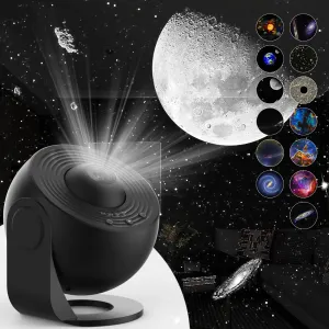 Planetarium Projector, 13-in-1 Star & Nebula Galaxy Light with Milky Way Effects, Bedroom Night Light for Kids Adults, Auto Timer Space Projector LED Lamp (Gloss Black)