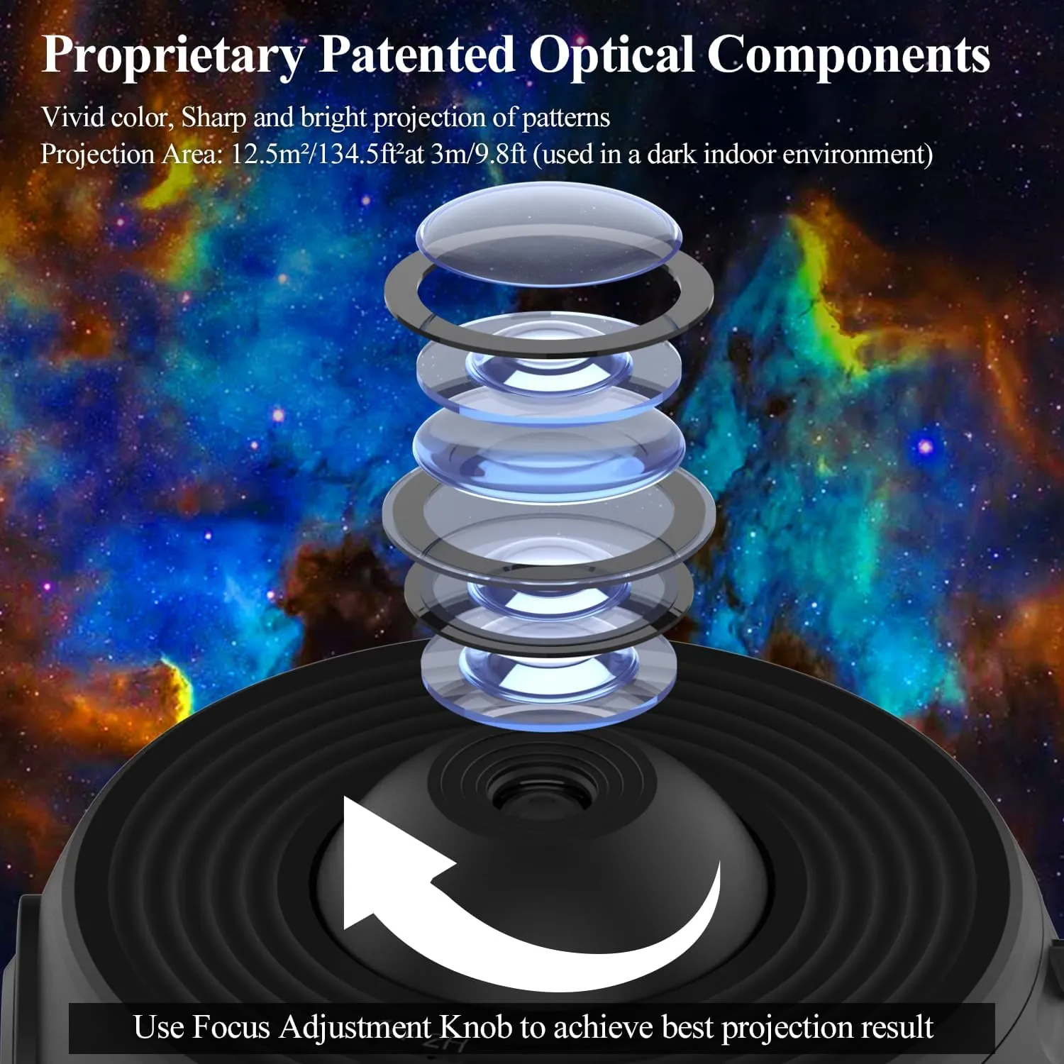 Planetarium Projector, 13-in-1 Star & Nebula Galaxy Light with Milky Way Effects, Bedroom Night Light for Kids Adults, Auto Timer Space Projector LED Lamp (Gloss Black)
