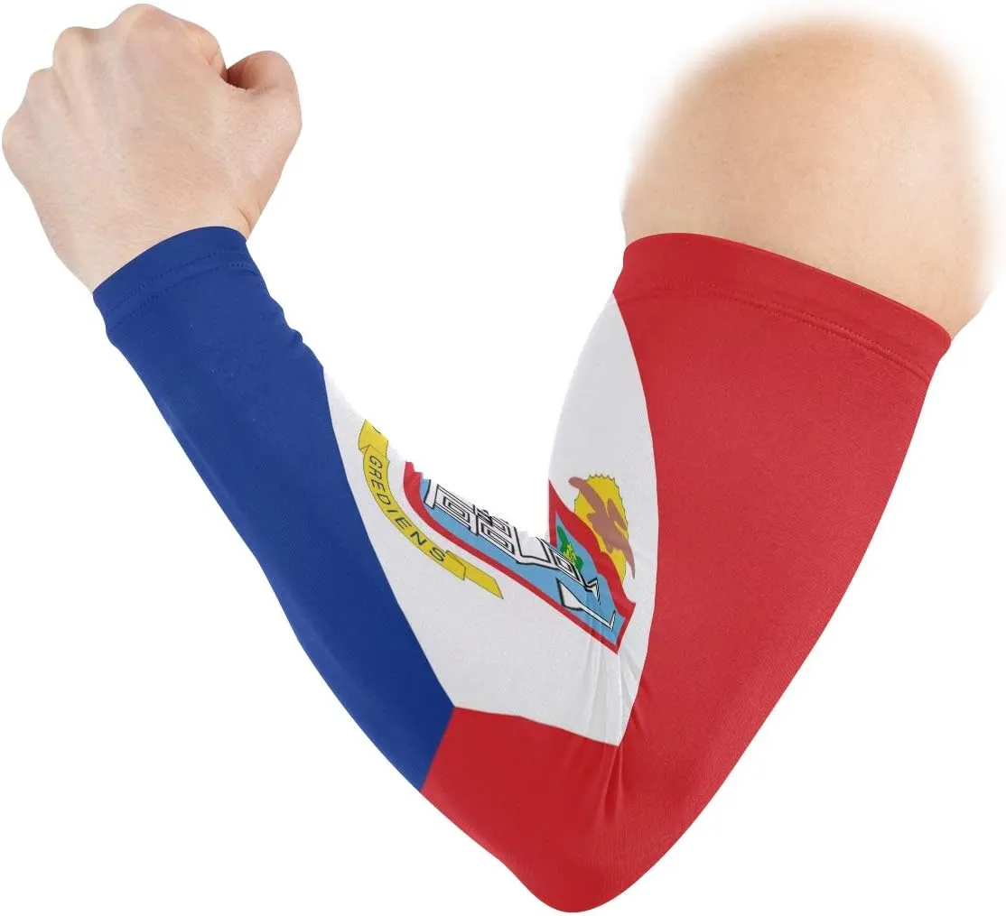 poeticcity Flag 1 Pair Arm Sports Sleeves Cooling Warmer UV Protection