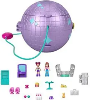 Polly Pocket Dolls & Accessories, Compact Playset with 2 Micro Dolls, 15 Toy Pieces & 1 Fashion Piece, Double Play Skating