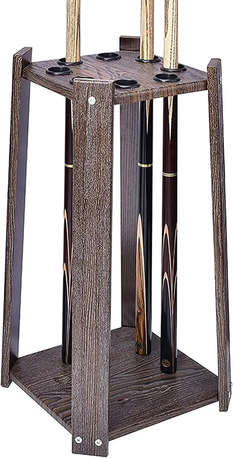 Pool Cue Rack, Pool Stick Holder, 8-Hole Pool Stick Holder,Square Floor Made of High-Density Board,Used to Store Billiard Sticks Fishing Rods Hiking Poles