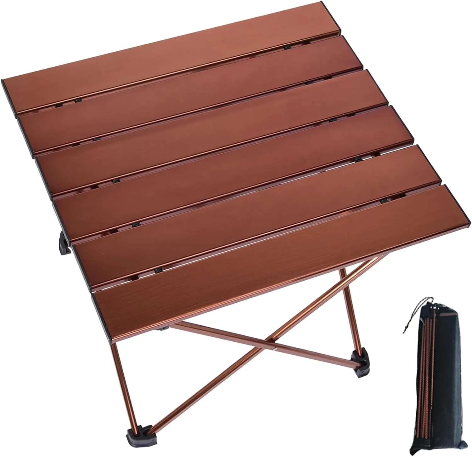 Portable Camping Side Table,Camping Tables Picnic Accessories Camping Gear with Carry Bag for Wild Camping,Outdoor Photography,Exploration,Brown
