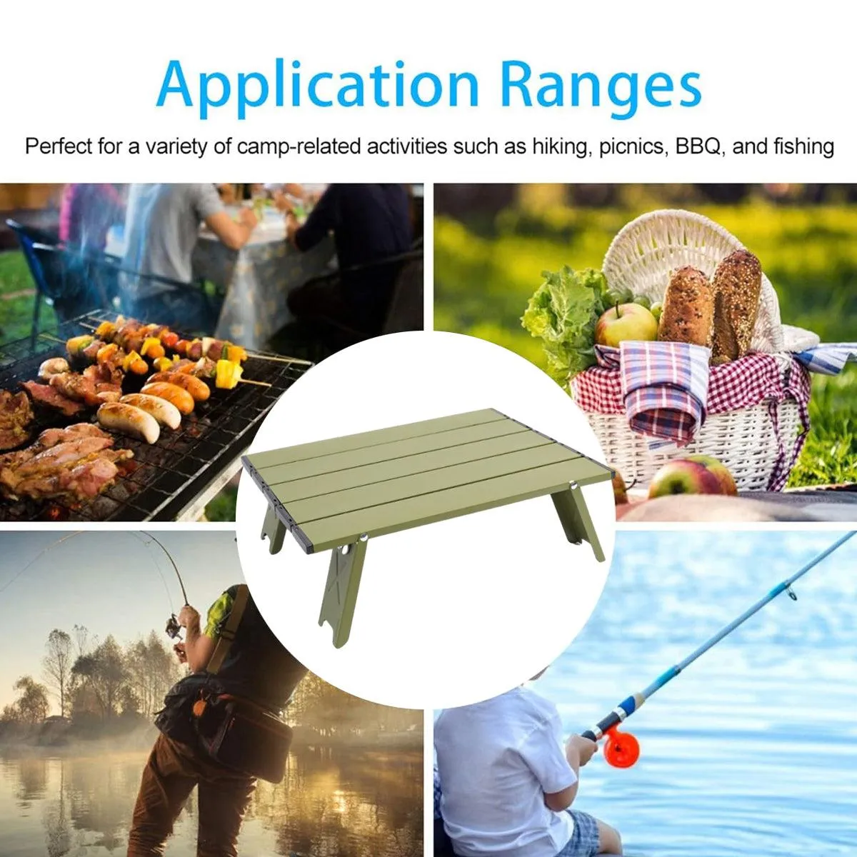 Portable Mini Folding Table with Carry Bag Camping Picnic Coffee Tent Outdoor
