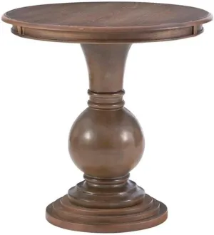 Powell Furniture Linon Aspen Round Wood Accent Table in Natural
