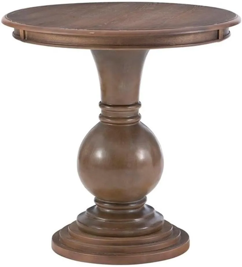 Powell Furniture Linon Aspen Round Wood Accent Table in Natural