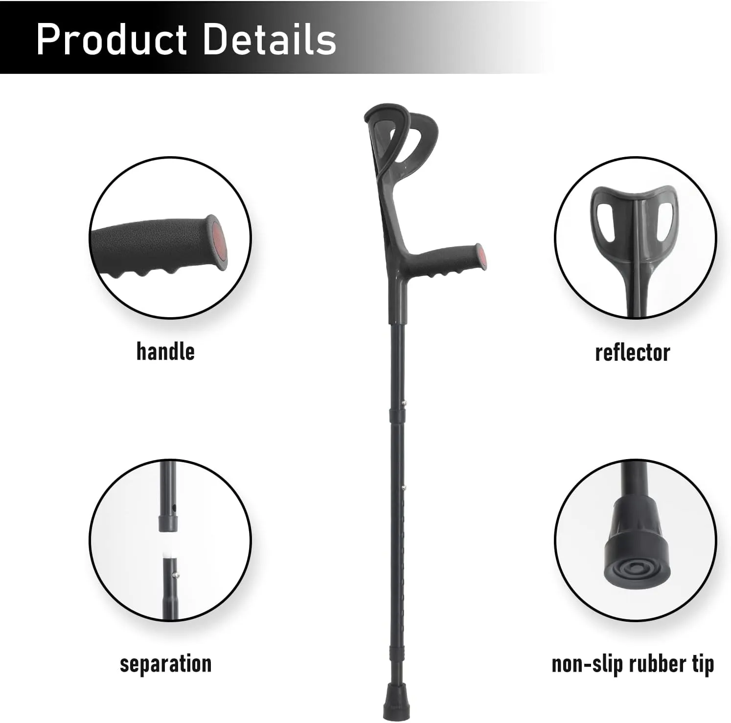 Premium Collapsible Telescopic Cane with LED Light & Alarm – Adjustable Elder Walking Stick with 4-Feet Base for Stability, Folding Design for Easy Travel, Perfect for Seniors & Elderly Use