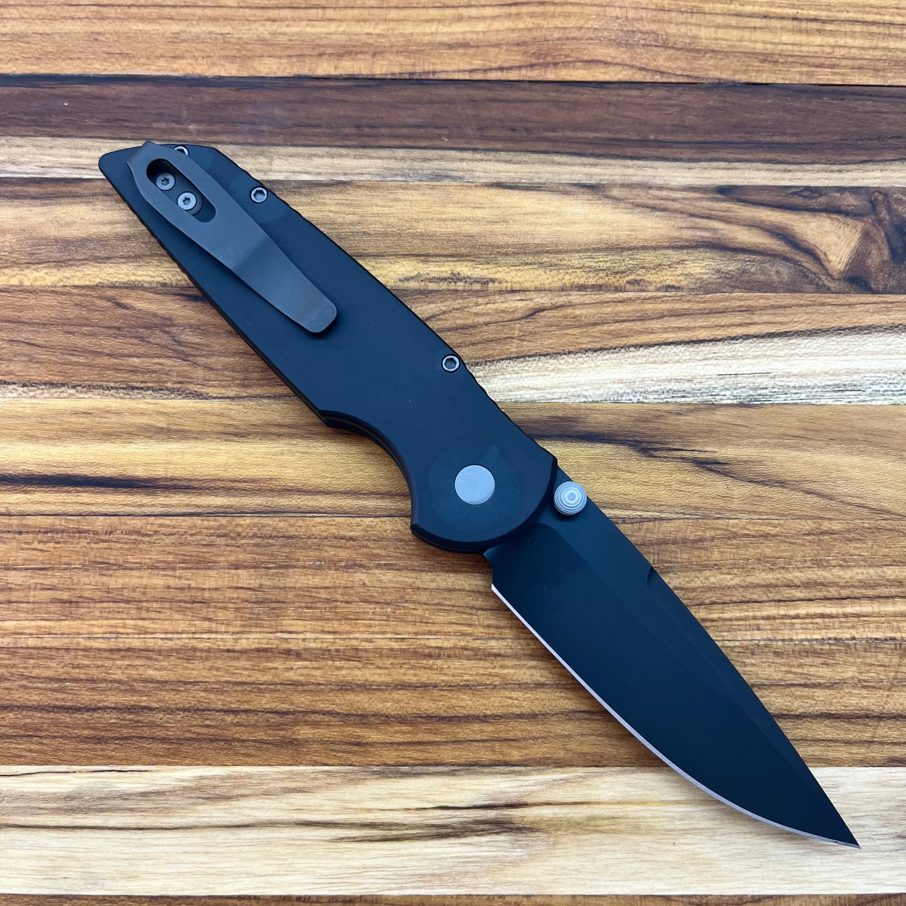 Pro-Tech TR-3 Integrity 3.5" Folding Knife w/ Black Aluminum Handle