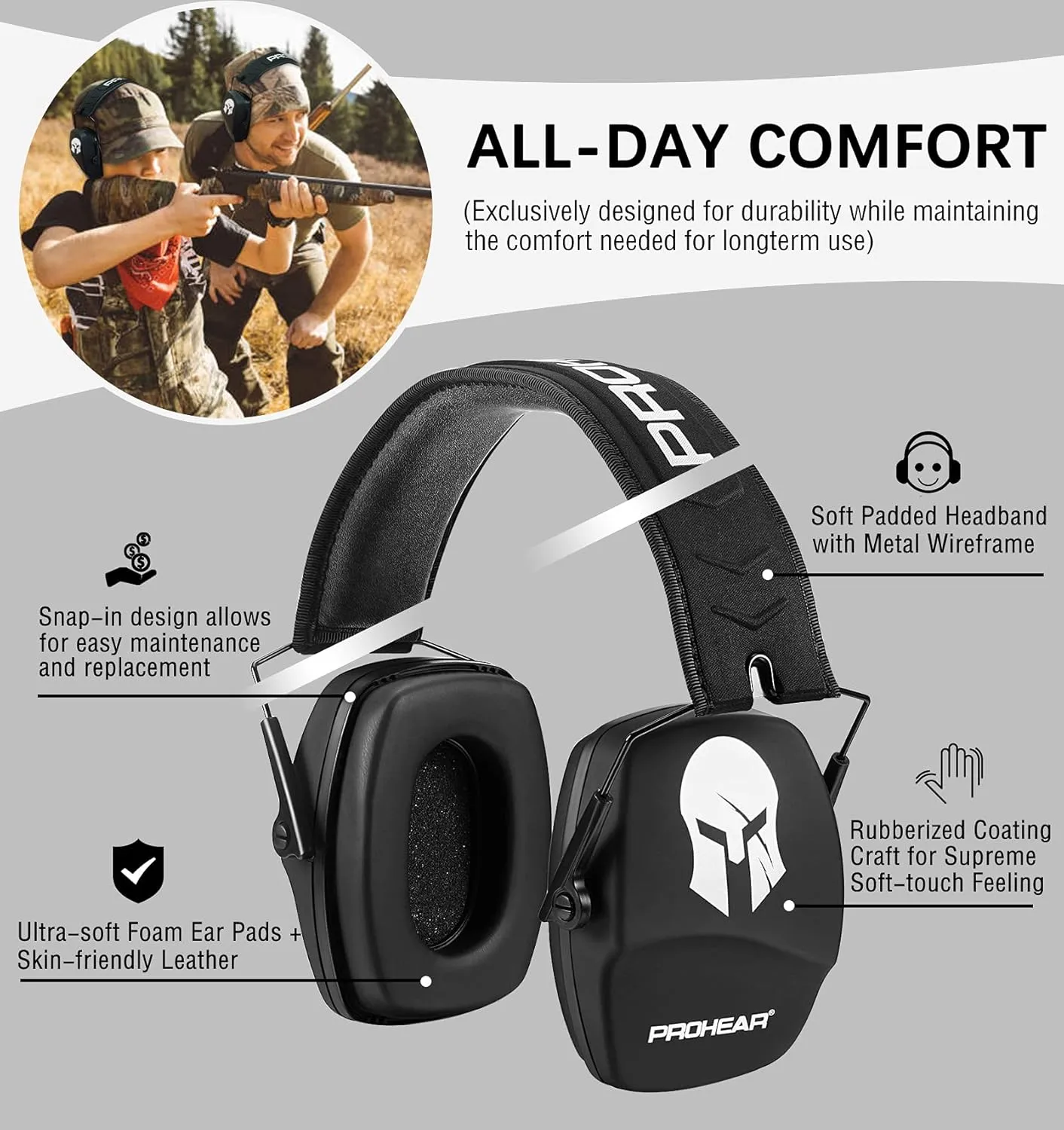 PROHEAR 016 Ear Protection Safety Earmuffs for Shooting
