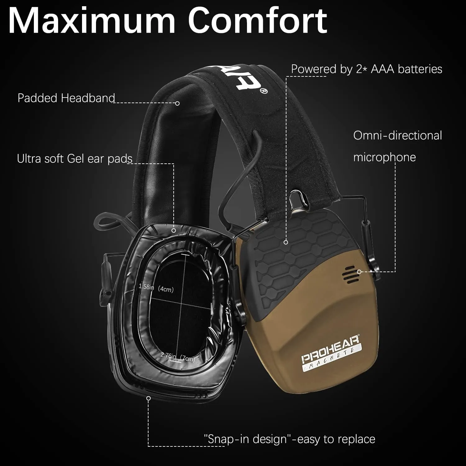 PROHEAR 016 Ear Protection Safety Earmuffs for Shooting
