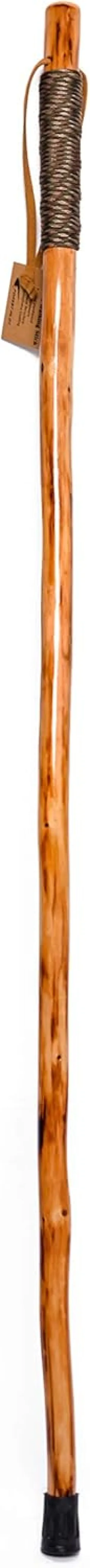 Pure Fir Wood Concise Style Walking Stick for Hiking with Parachute Cord Warpped (Nature Color, 48 Inches, 1 Piece)