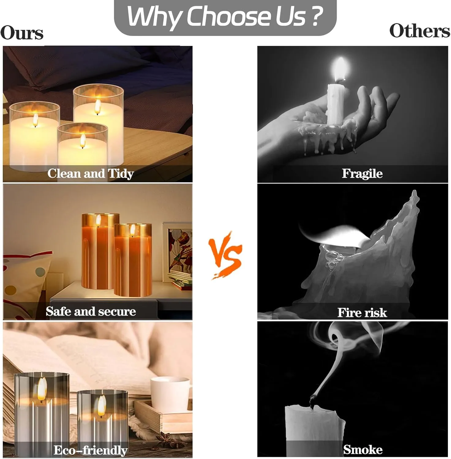Pure White Candle Lights, Plexiglass Flickering Flameless Candles with 2 Remote and Timer, 5 (D 3"×H 4" 4" 5" 5" 6") Pack Large Pillar Candles Battery Operated for Home and Holiday Decoration