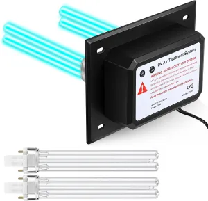 Qualirey 26W HVAC UV Light Sanitizer Air Purifier for Whole House, 110V Dual UV UVC Light in Duct for HVAC Duct Filter, UV Duct Air Purifier for AC Air Conditioning