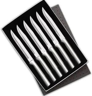 Rada Cutlery 6-Piece Utility Steak Knife Gift Set, Made in USA, Silver Handles