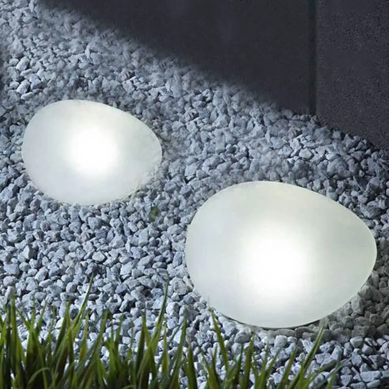 Rayvia Solar Pebble LED Landscape Light - Modern Outdoor Solar Garden Lighting