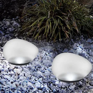 Rayvia Solar Pebble LED Landscape Light - Modern Outdoor Solar Garden Lighting