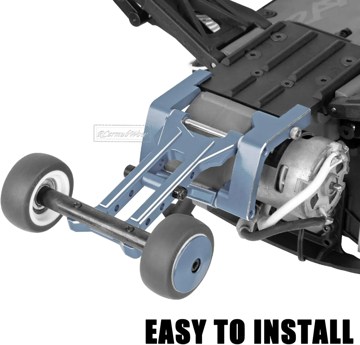 RC Wheelie Bar Kit Upgrades Part for 1/10 Slash/Rustler/Bandit 2WD,Alloy Aluminium Adjustable Wheelie Bar Kit Tail Hops Up,Titanium