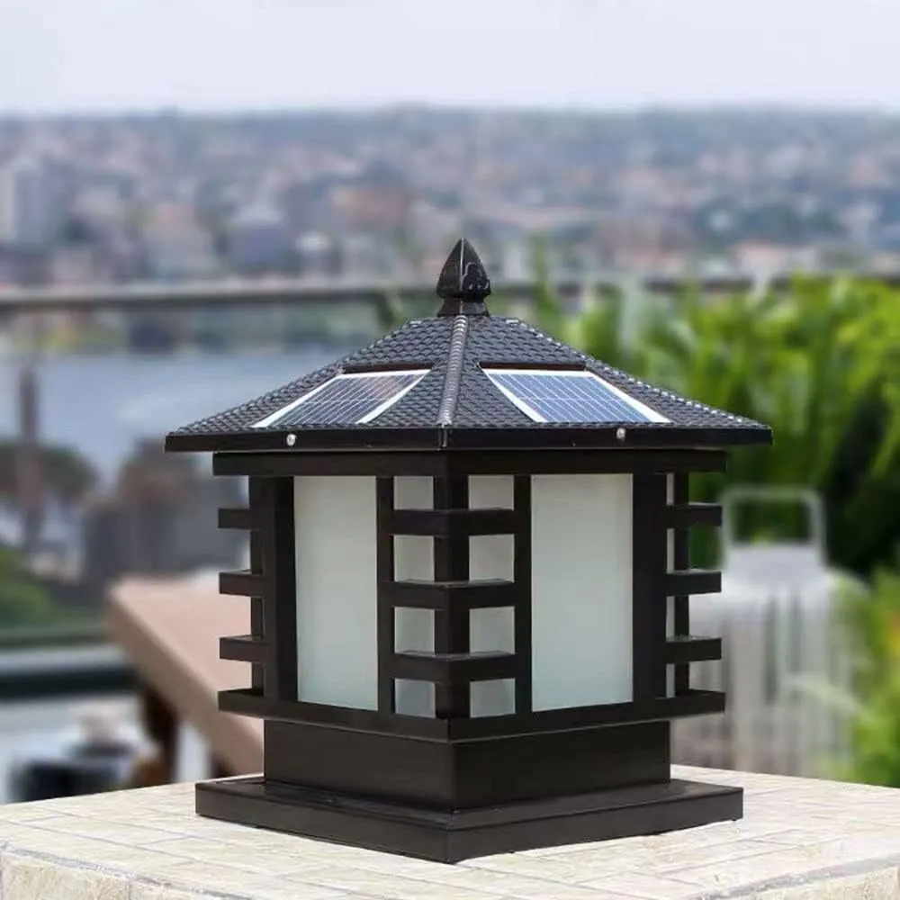 RCIDOS Solar Waterproof Lamp Shade Community Column Headlight 1-Pack Outdoor Pillar Light Courtyard Acrylic Lighting Fixture E27 Base - Landscape Decoration Pillar Lamp for Landscape Patio Gard