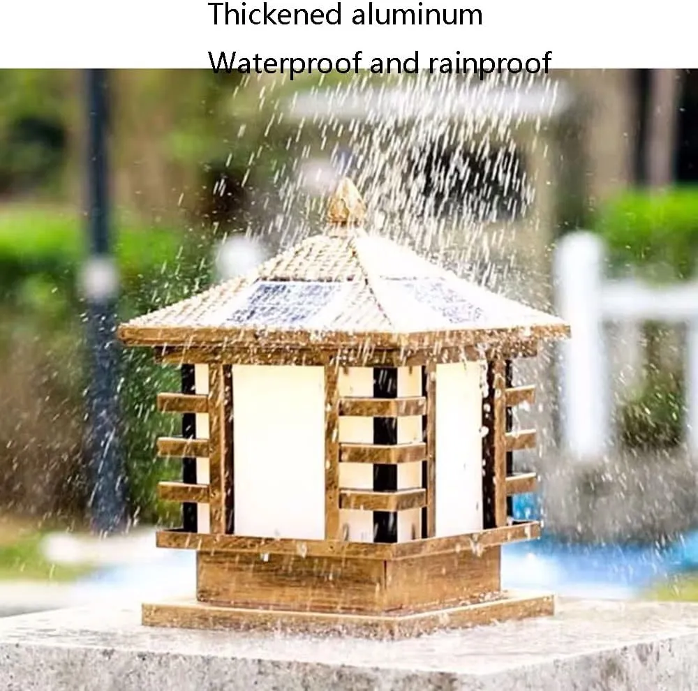 RCIDOS Solar Waterproof Lamp Shade Community Column Headlight 1-Pack Outdoor Pillar Light Courtyard Acrylic Lighting Fixture E27 Base - Landscape Decoration Pillar Lamp for Landscape Patio Gard