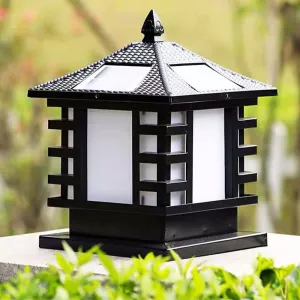 RCIDOS Solar Waterproof Lamp Shade Community Column Headlight 1-Pack Outdoor Pillar Light Courtyard Acrylic Lighting Fixture E27 Base - Landscape Decoration Pillar Lamp for Landscape Patio Gard